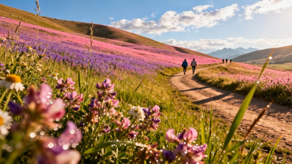 Découvrez le champ de lentilles en fleurs à castelluccio