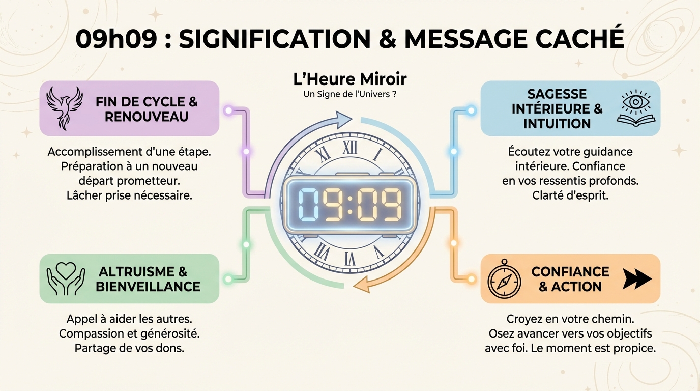 09h09 signification : découvrez son message caché 1 Signification spirituelle de 09h09