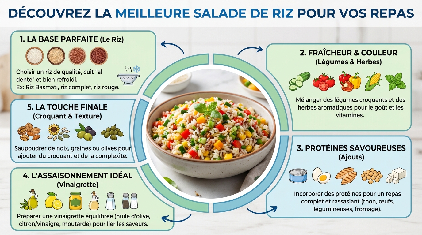 Découvrez la meilleure salade de riz pour vos repas 1 Étapes de préparation