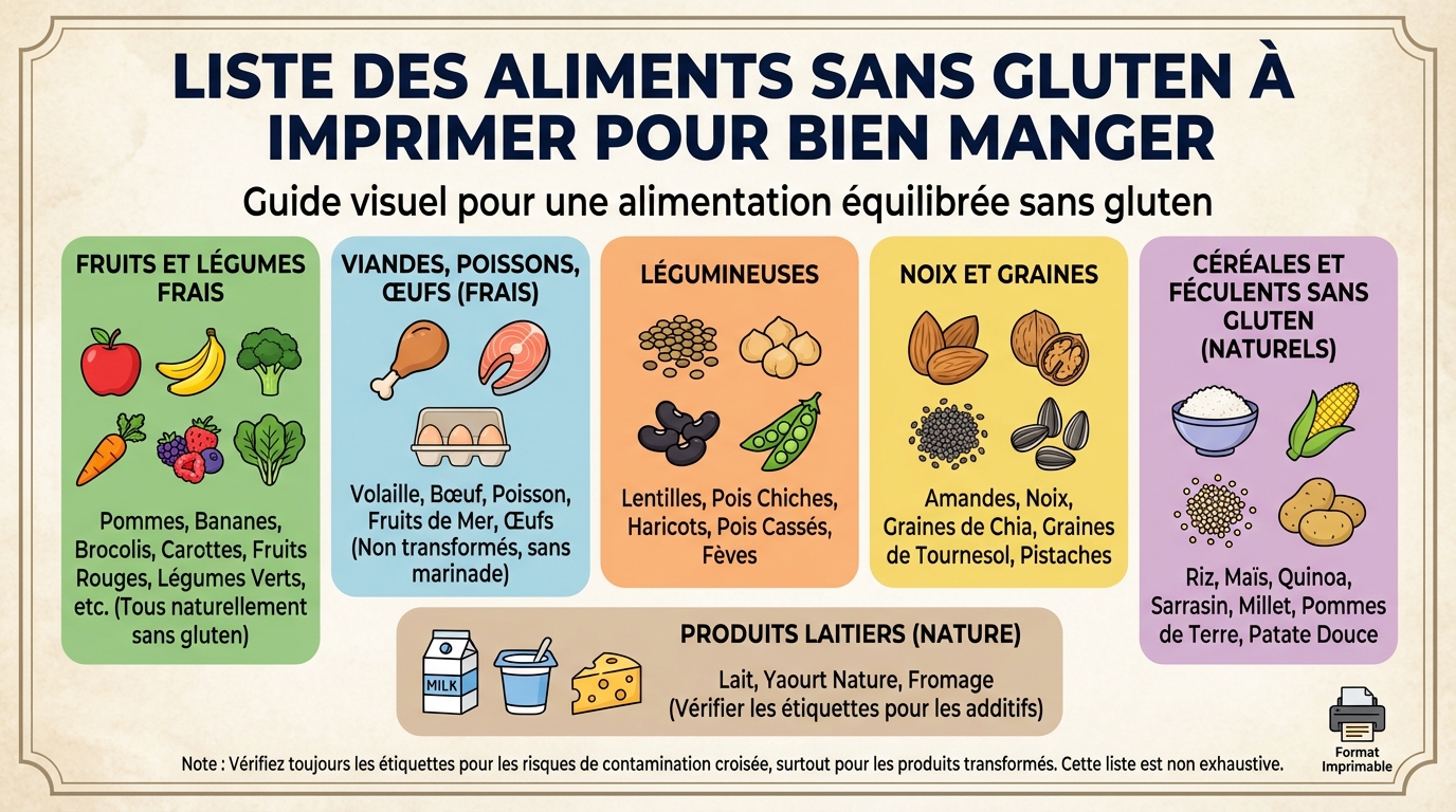 Liste des aliments sans gluten