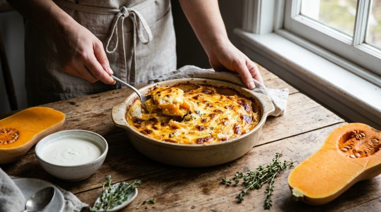 Découvrez la recette parfaite de gratin butternut