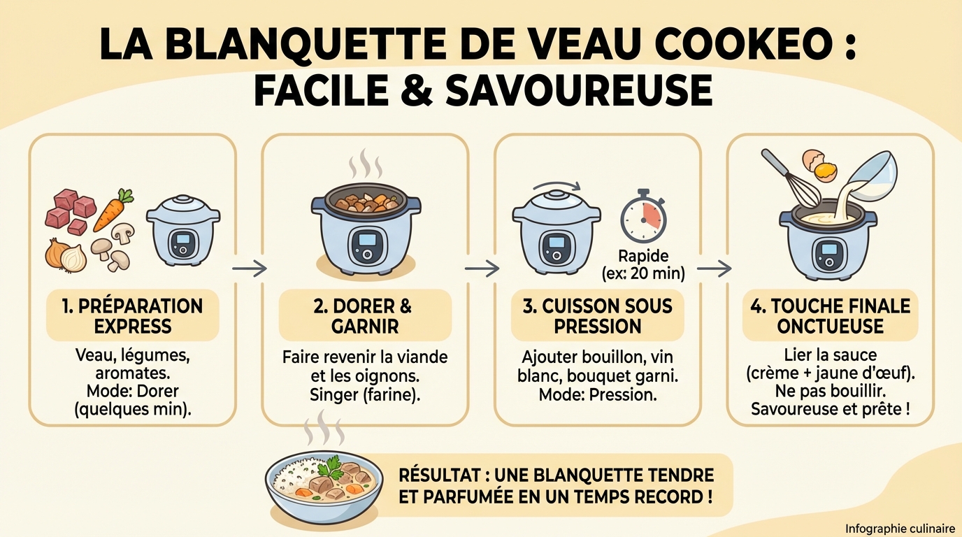 Étapes de préparation de la blanquette de veau