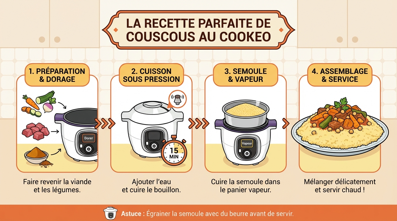 La recette parfaite de couscous au cookeo 1 Étapes de préparation