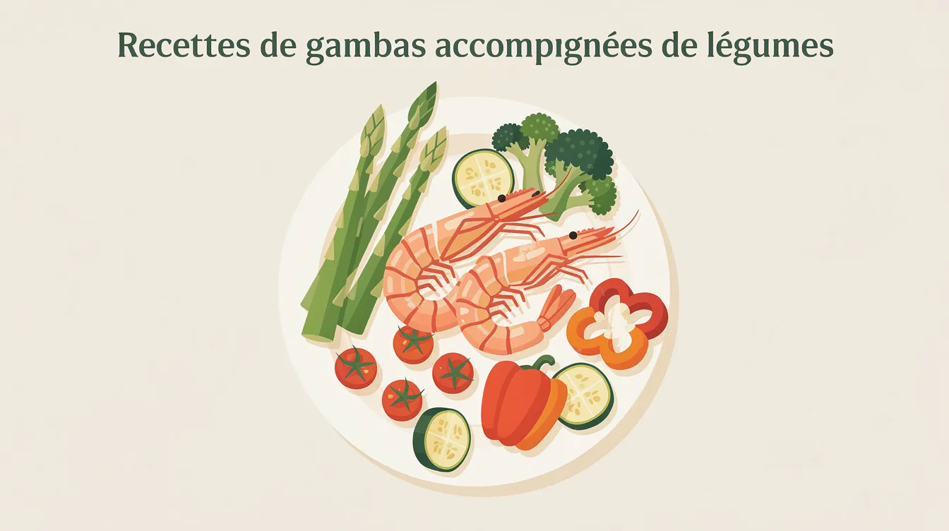 Recettes de gambas accompagnées de légumes
