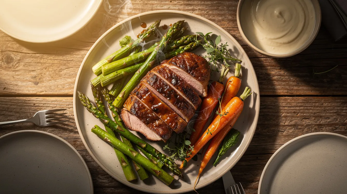 Rôti de porc cookeo au fond de veau : recette facile et savoureuse